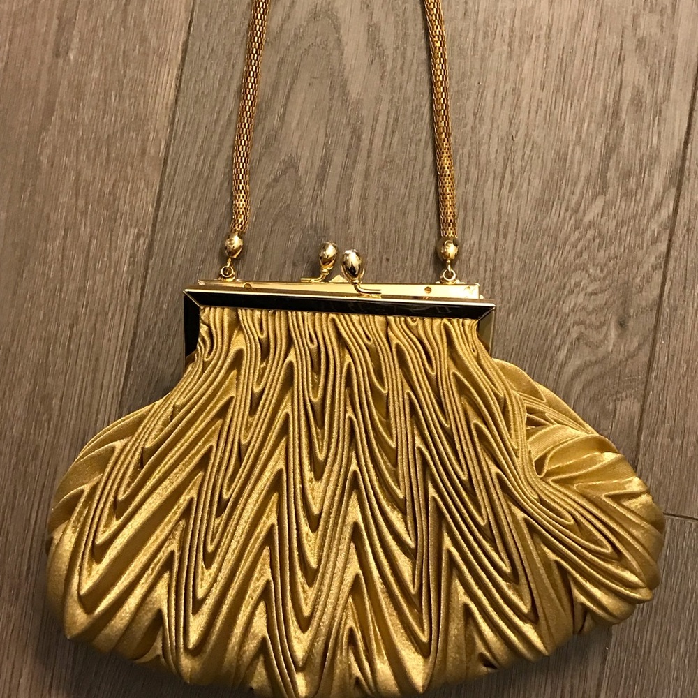 Chomel Pleated Satin Clutch Bag